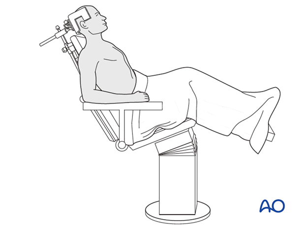 Beach chair position with arm table