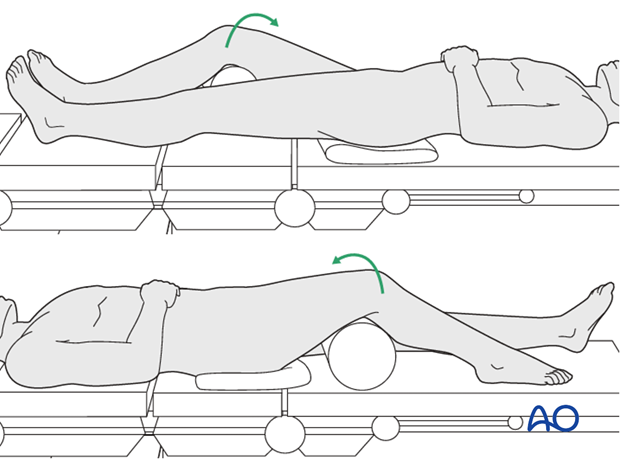 supine position knee flexed 90